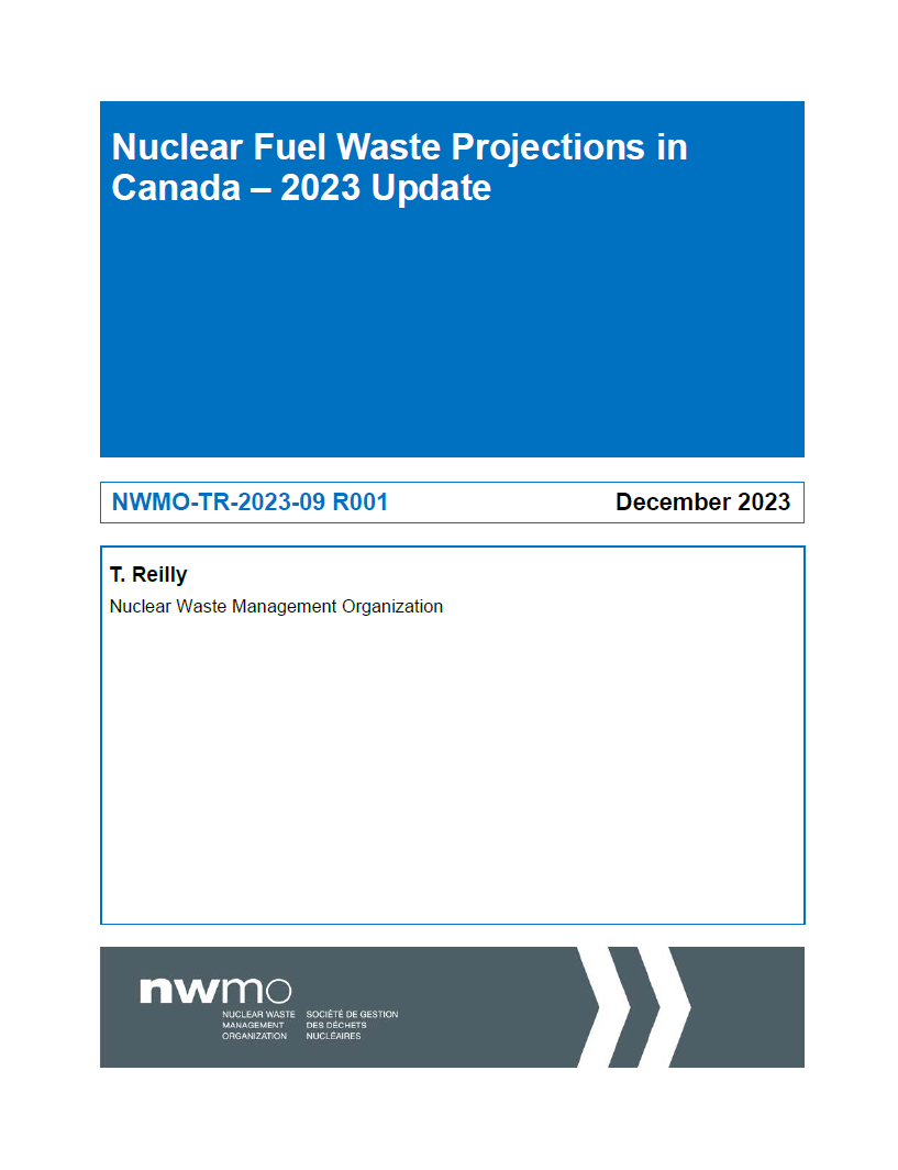 Nuclear fuel waste projections 2023 update