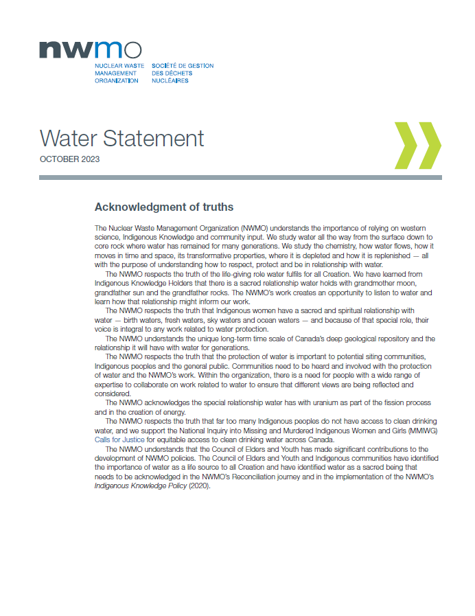 Water Statement