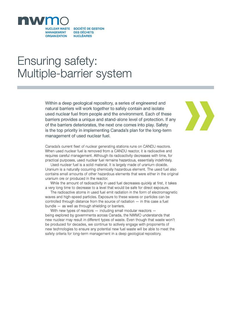 Ensuring safety: Multiple-barrier system