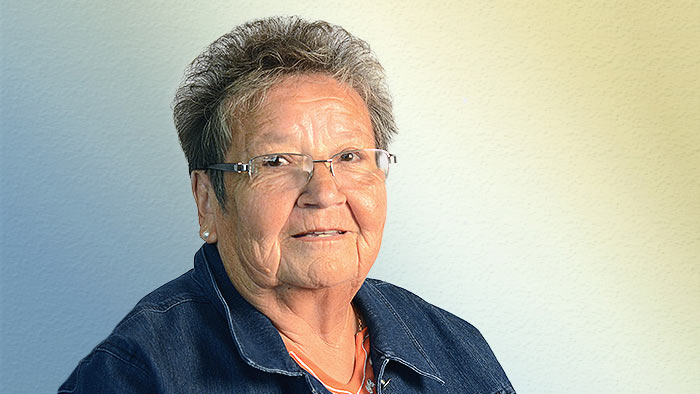 This photo is of Elder Grace Manitowabi, a member of the Council of Elders and Youth. 