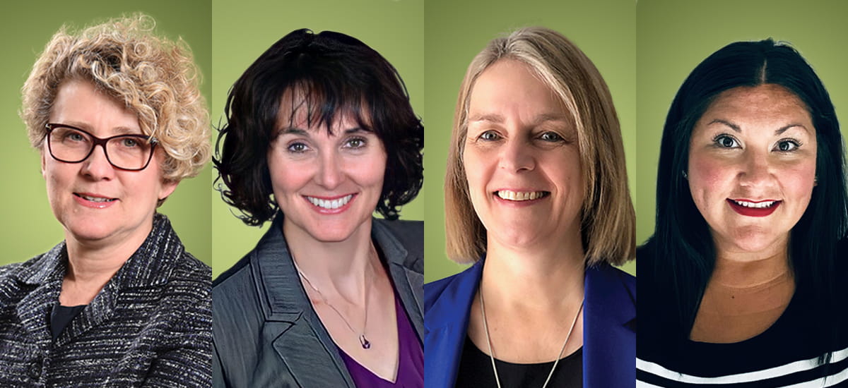 Collage of Laurie Swami, Karine Glenn, Lise Morton, and Jessica Perritt.