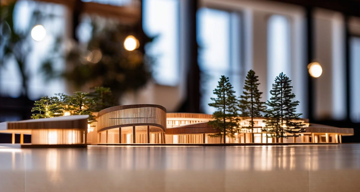 This conceptual model shows the exterior view of the public program area of the Centre of Expertise.