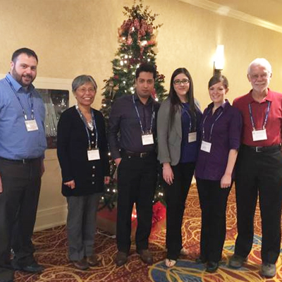 The NWMO’s Peter Keech (far left) poses with Prof. J. Clara Wren, Mojtaba Momeni, Shannon Hill, Thalia Standish, and Prof. David Shoesmith at the 2015 UNENE R&D workshop.