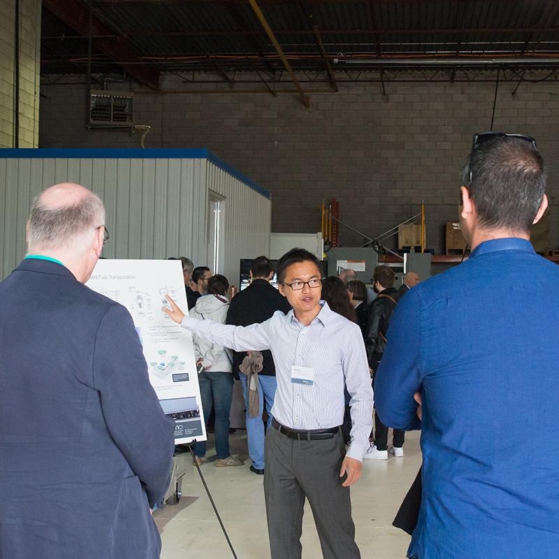 Conference attendees from the 2016 International Workshop on Long-Term Prediction of Corrosion Damage in Nuclear Waste Systems visit the NWMO's proof testing facilities. Conference attendees from the 2016 International Workshop on Long-Term Prediction of Corrosion Damage in Nuclear Waste Systems visit the NWMO's proof testing facilities.