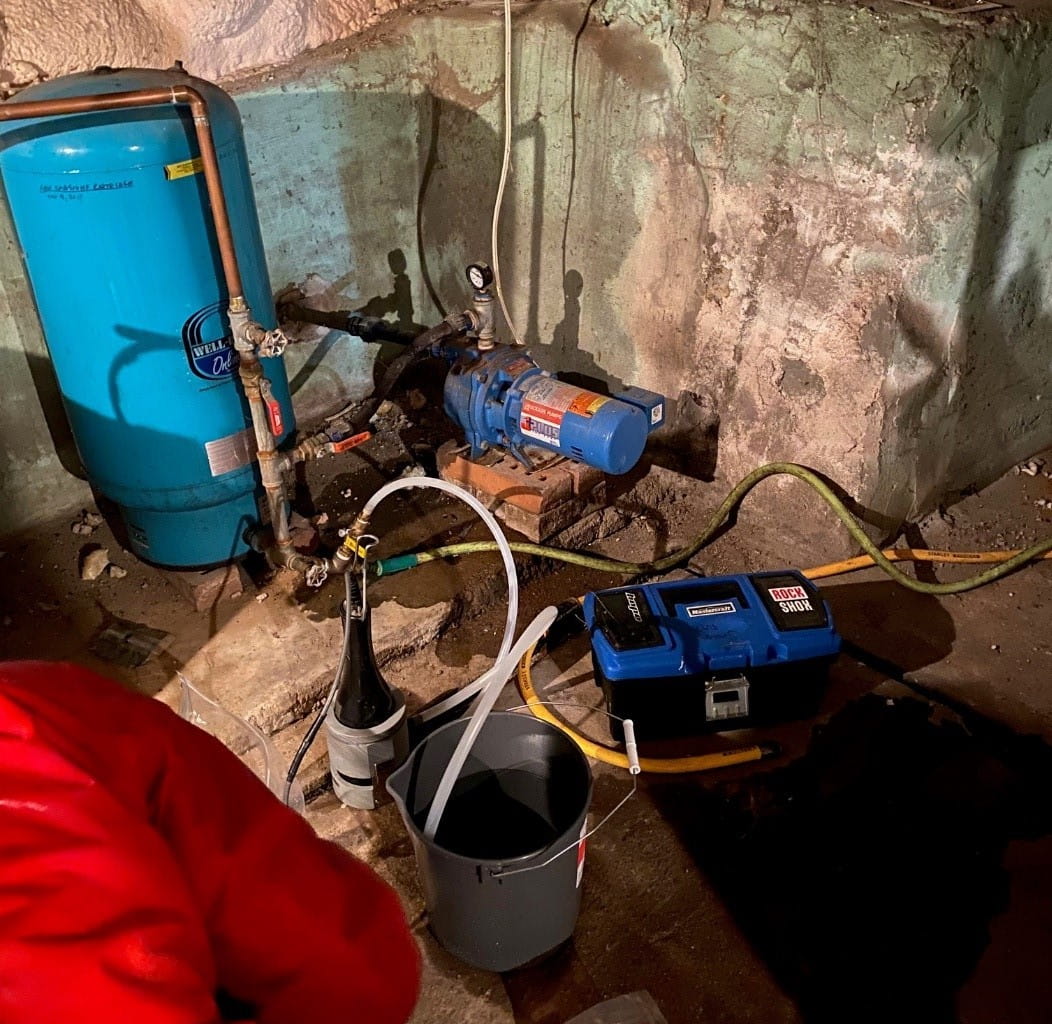 Sampling and testing of a water well near Teeswater, Ontario.