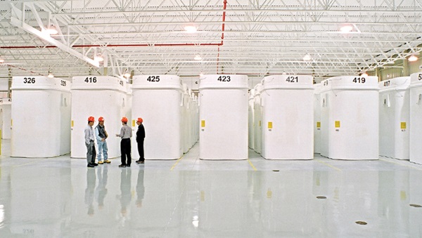 This is an image of an interim dry storage facility where used nuclear fuel is stored today.
