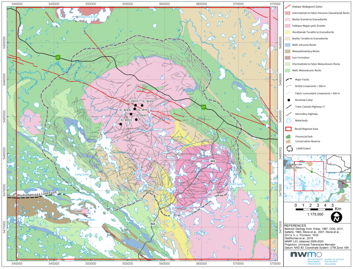 Bedrock map of the Revell Regional Area 
