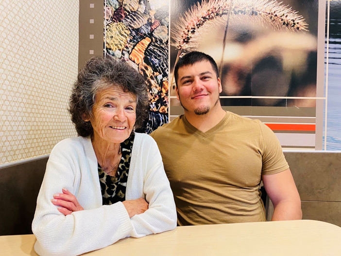 Elder Dorothy Parenteau and Youth Member Jeremiah George of the Council of Elders and Youth