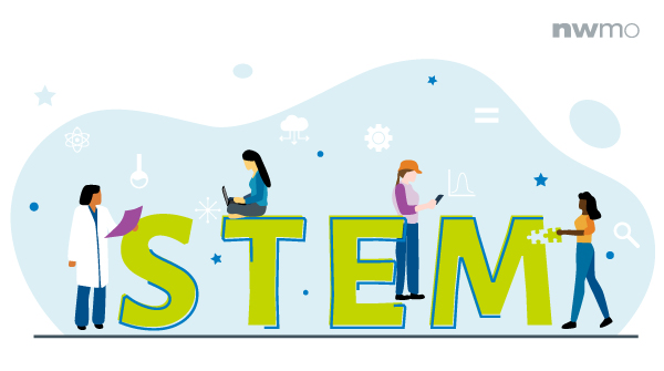 A graphic of women STEM professionals.