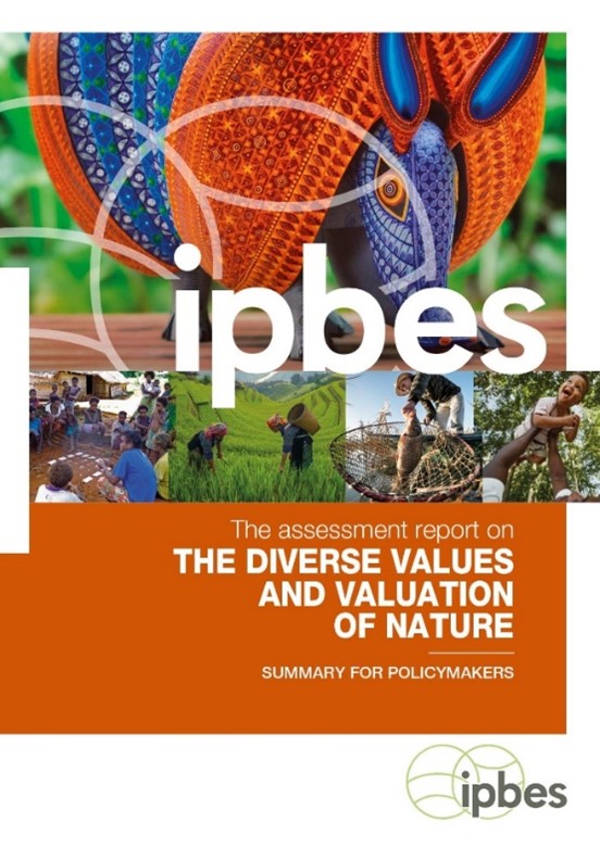 La couverture du rapport d’évaluation sur la valeur accordée à la nature et sur son évaluation de l'IPBES.