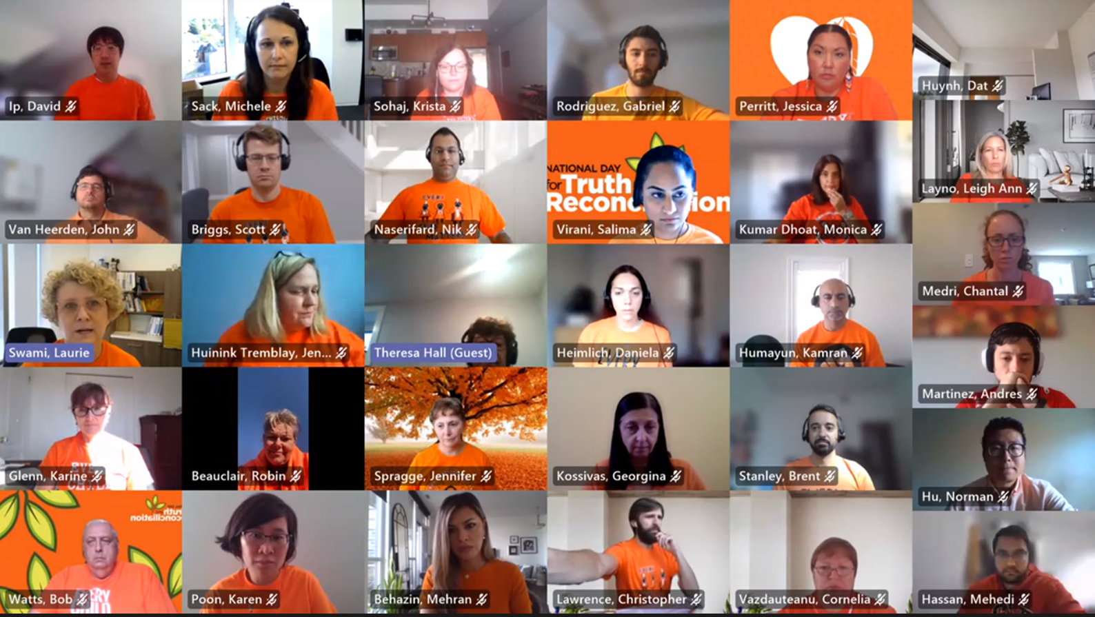 Screenshot of NWMO staff wearing orange