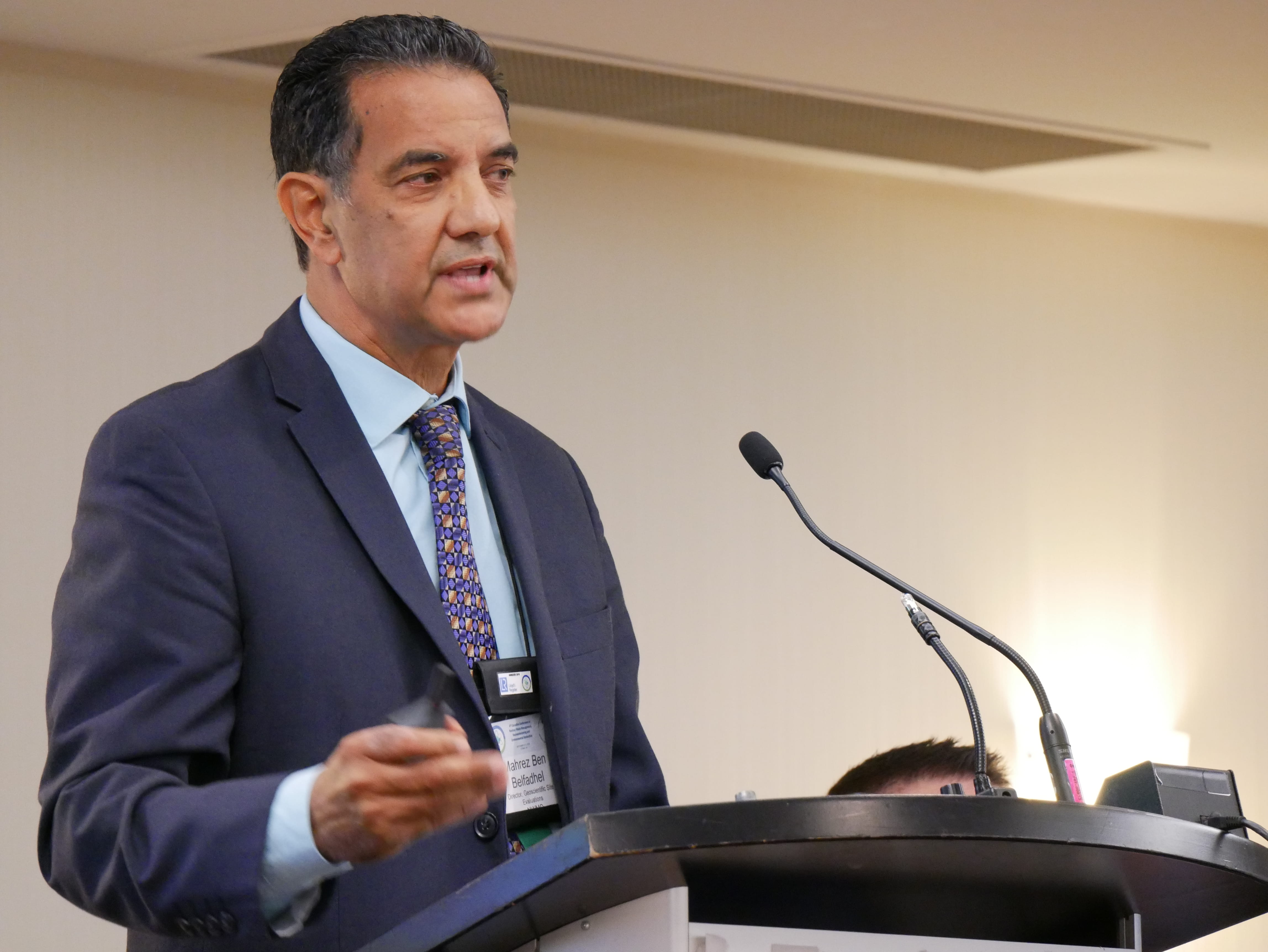 The NWMO’s Dr. Mahrez Ben Belfadhel, Vice-President of Site Selection, headlined a plenary presentation about nuclear waste repository siting in Canada, alongside peers from Natural Resources Canada, Ontario Power Generation, Canadian Nuclear Laboratories, Canadian Nuclear Safety Commission, and Atomic Energy of Canada Limited.