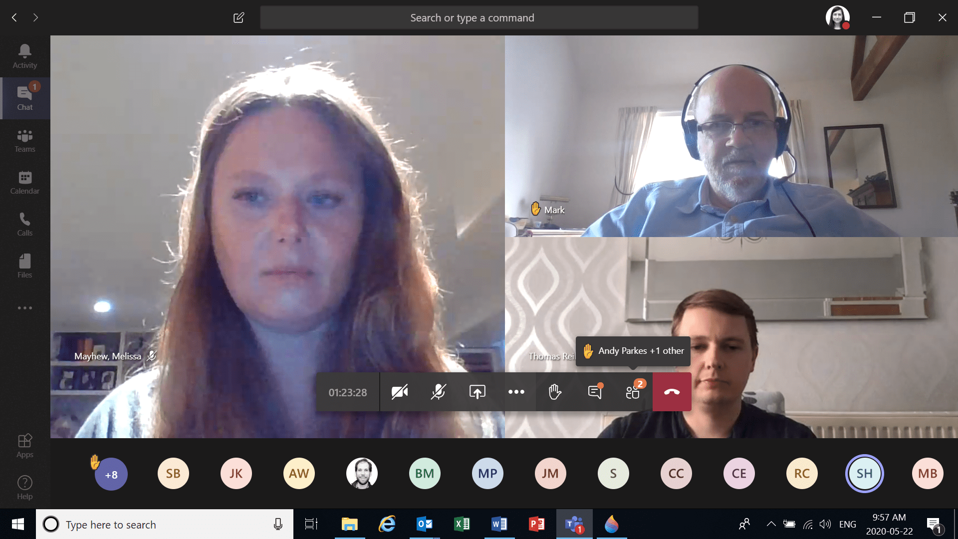 Video conferencing screen shot