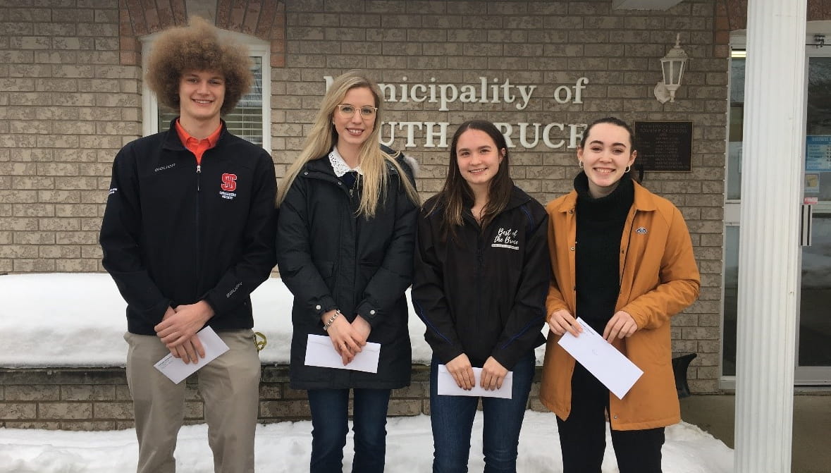 South Bruce students receiving their bursary.