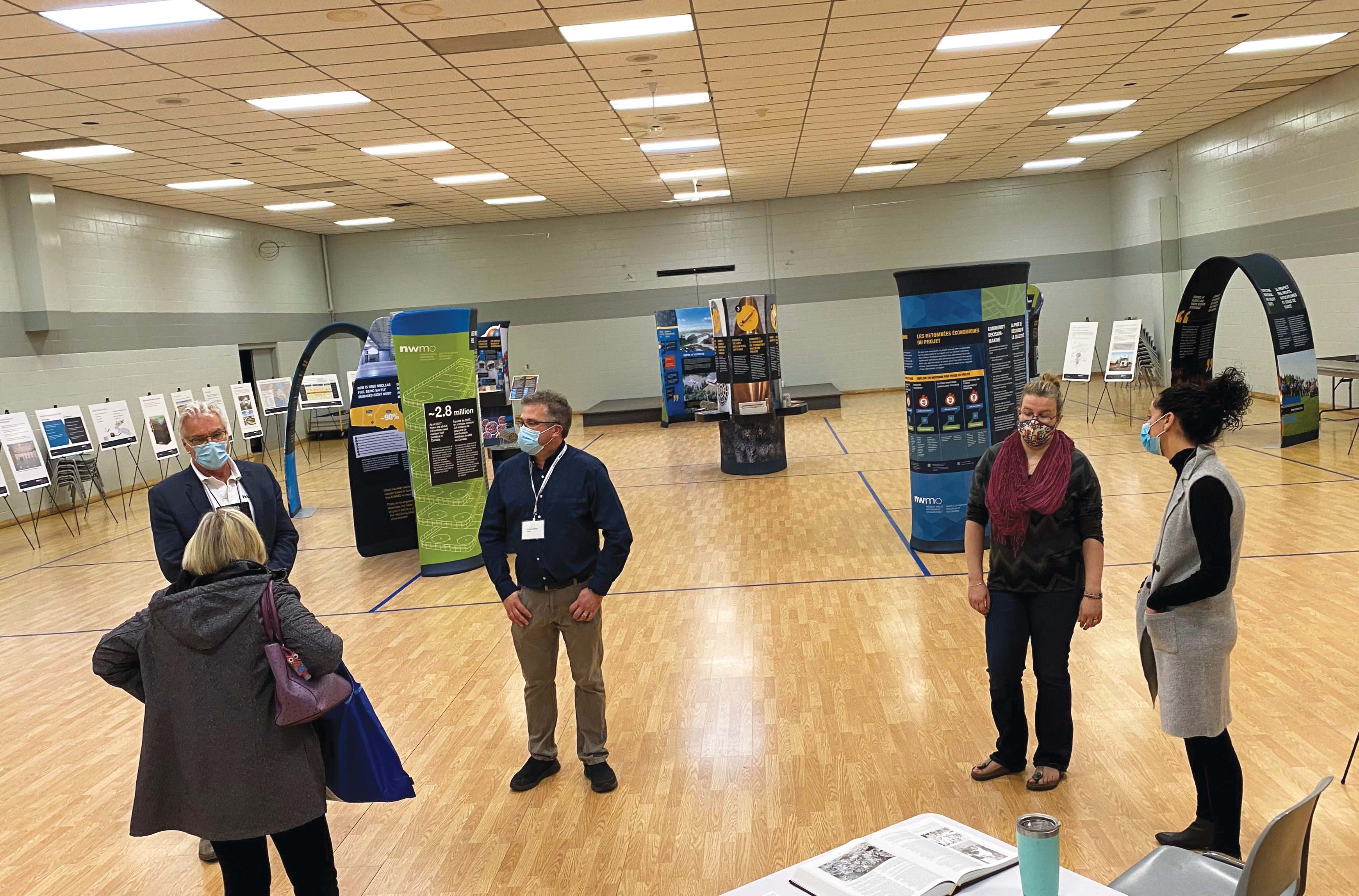 A photo of an NWMO open house during the COVID-19 pandemic