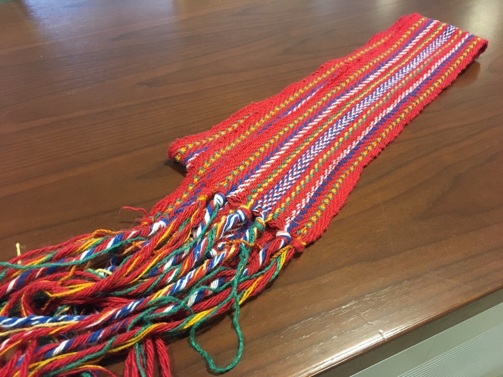 The sash is one of the most recognized garments worn by the Métis and was used by the Métis as a practical item of clothing.