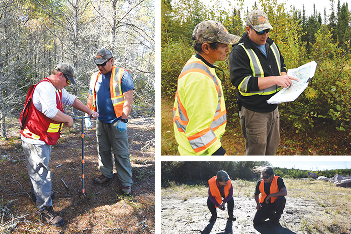 This image shows three examples of specialists observing land characteristics.