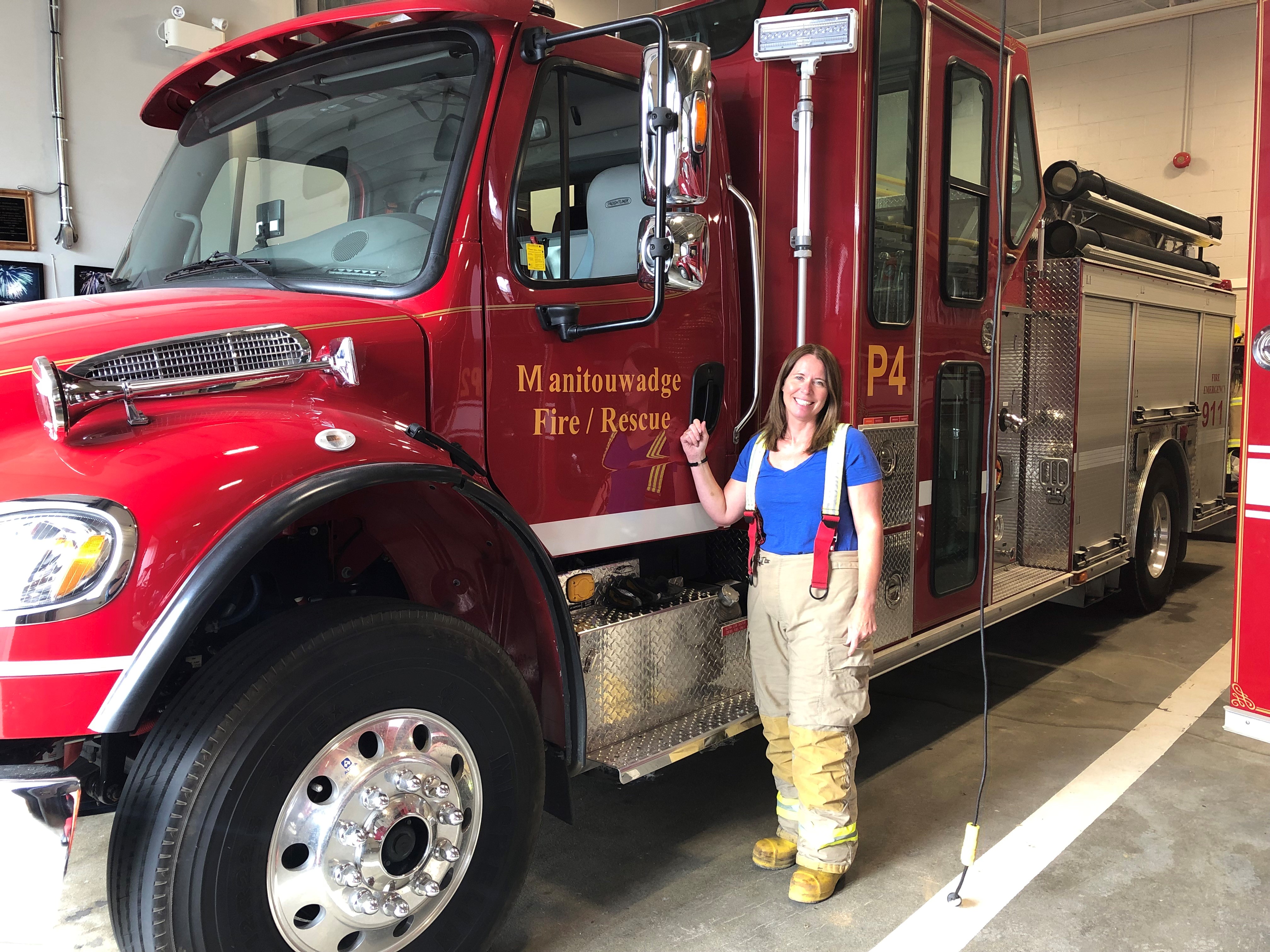 Carol Barnes, NWMO Community Liaison Manager, volunteers with the local fire departments in Manitouwadge from Friday to Monday and in Hornepayne from Tuesday to Thursday.